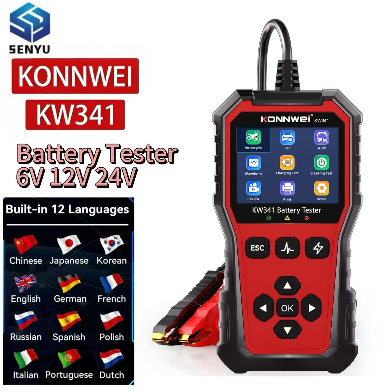 KONNWEI KW341 Car Moto Truck B - Battery Load Tester recension och pris