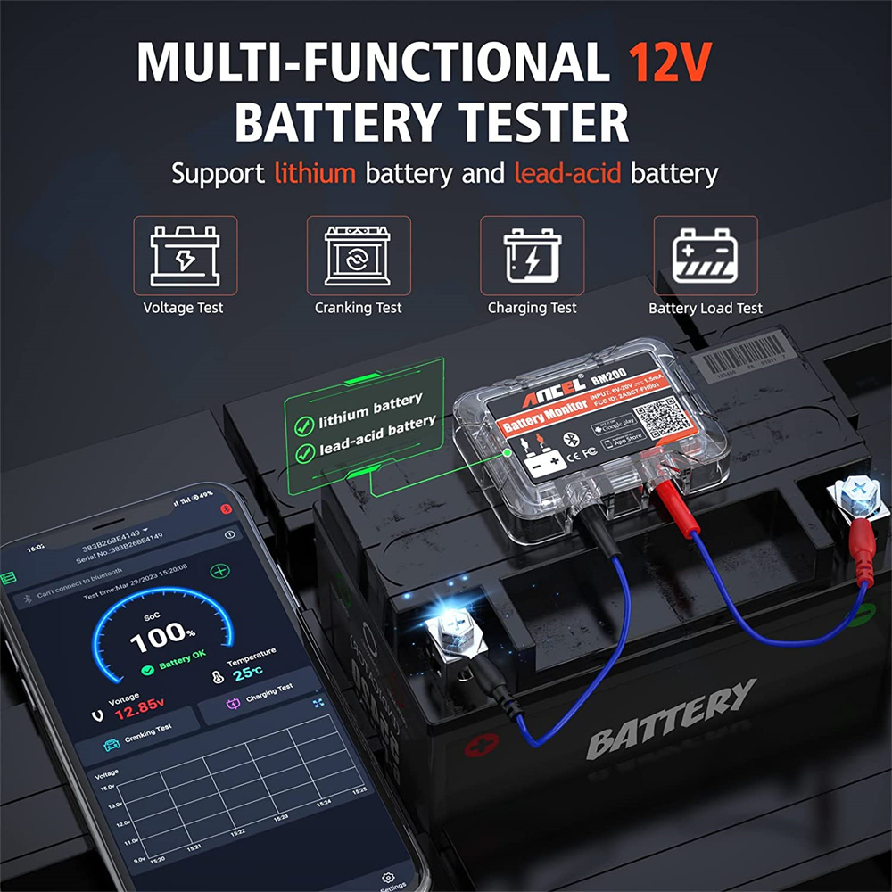12V Car Battery Tester Bluetoo - Battery Load Tester recension och pris