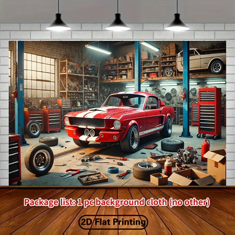 Classic Car Garage Workshop Ba - Auto Repair Shop Background recension och pris