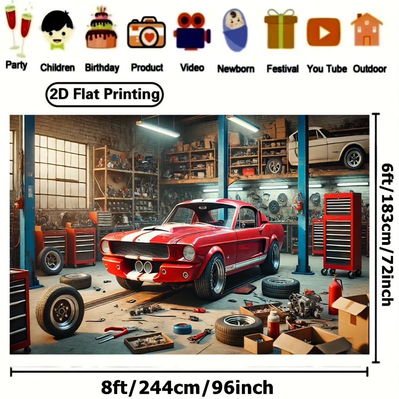 Classic Car Garage Workshop Ba - Auto Repair Shop Background recension och pris