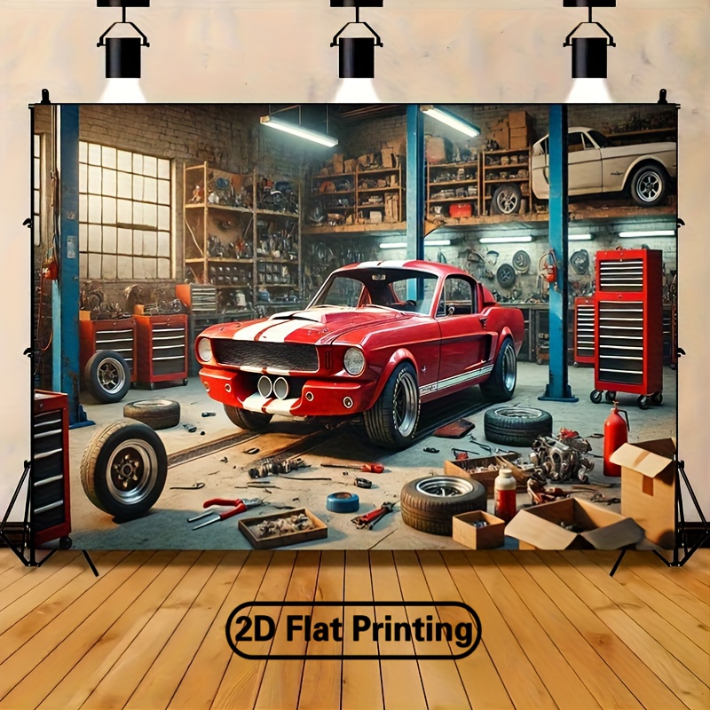 Classic Car Garage Workshop Ba - Auto Repair Shop Background recension och pris