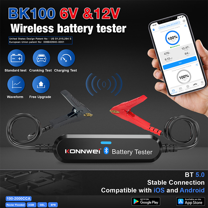 KONNWEI BK200 BK100 6V-12V-24V - Battery Load Tester recension och pris