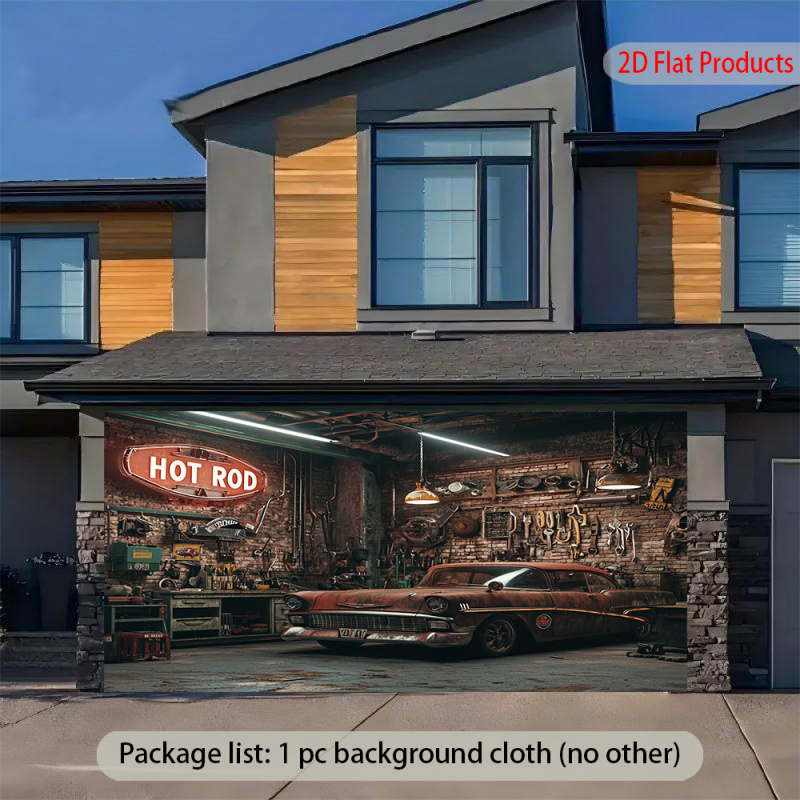 1Vintage Car Garage Banner Bac - Auto Repair Shop Background recension och pris