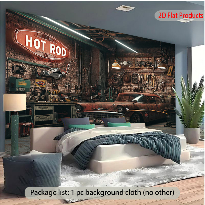 1Vintage Car Garage Banner Bac - Auto Repair Shop Background recension och pris