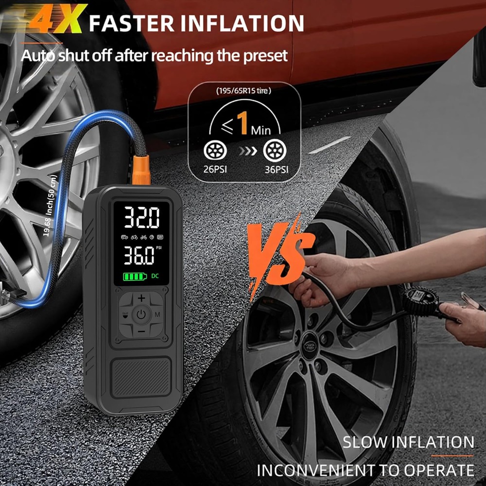 6000mAh Cordless Tire Inflator - Air Compressor recension och pris